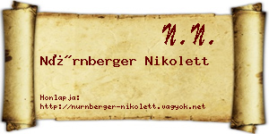 Nürnberger Nikolett névjegykártya