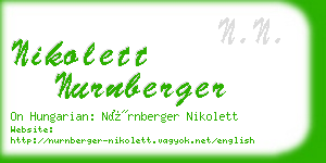 nikolett nurnberger business card